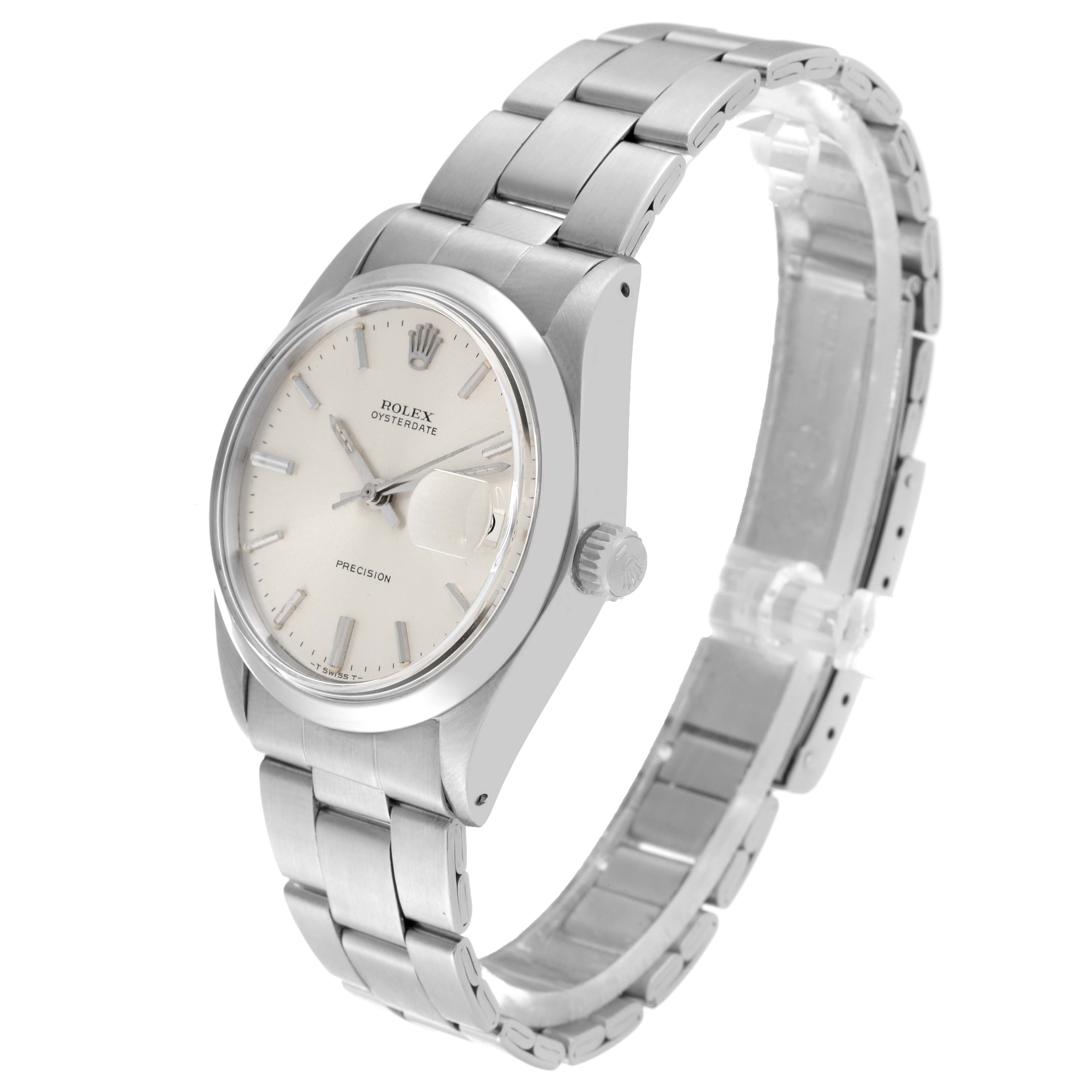 The Rolex Vintage Collection 6694 Men's Stainless Steel Silver Dial 6694 Men's Stainless Steel Silver Dial watch is shown at an oblique angle, displaying the face, case, and metal bracelet.
