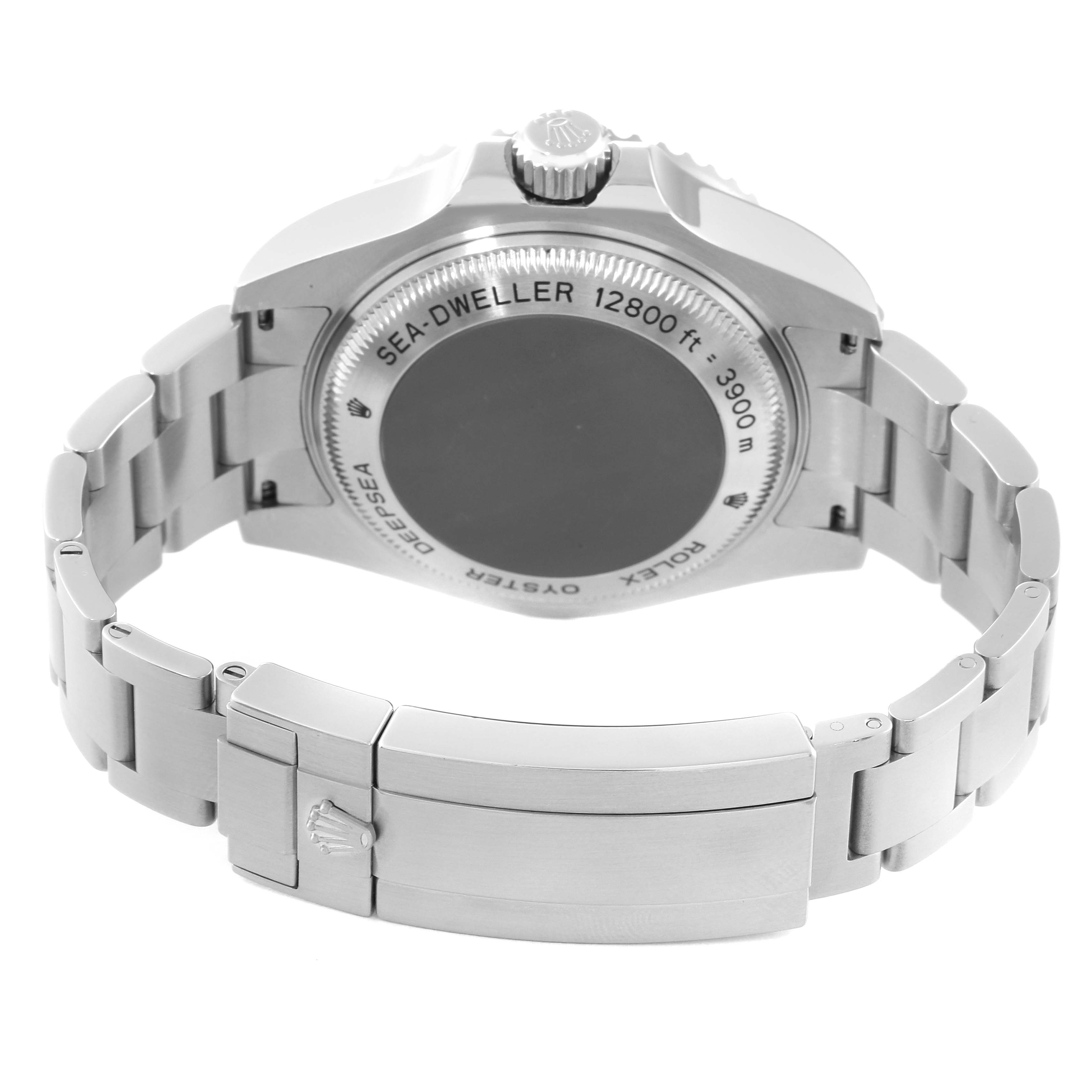 This image shows the back and bracelet of a Rolex Sea-Dweller 116660 Men
s Stainless Steel Black Dial 116660 Men
s Stainless Steel Black Dial watch.