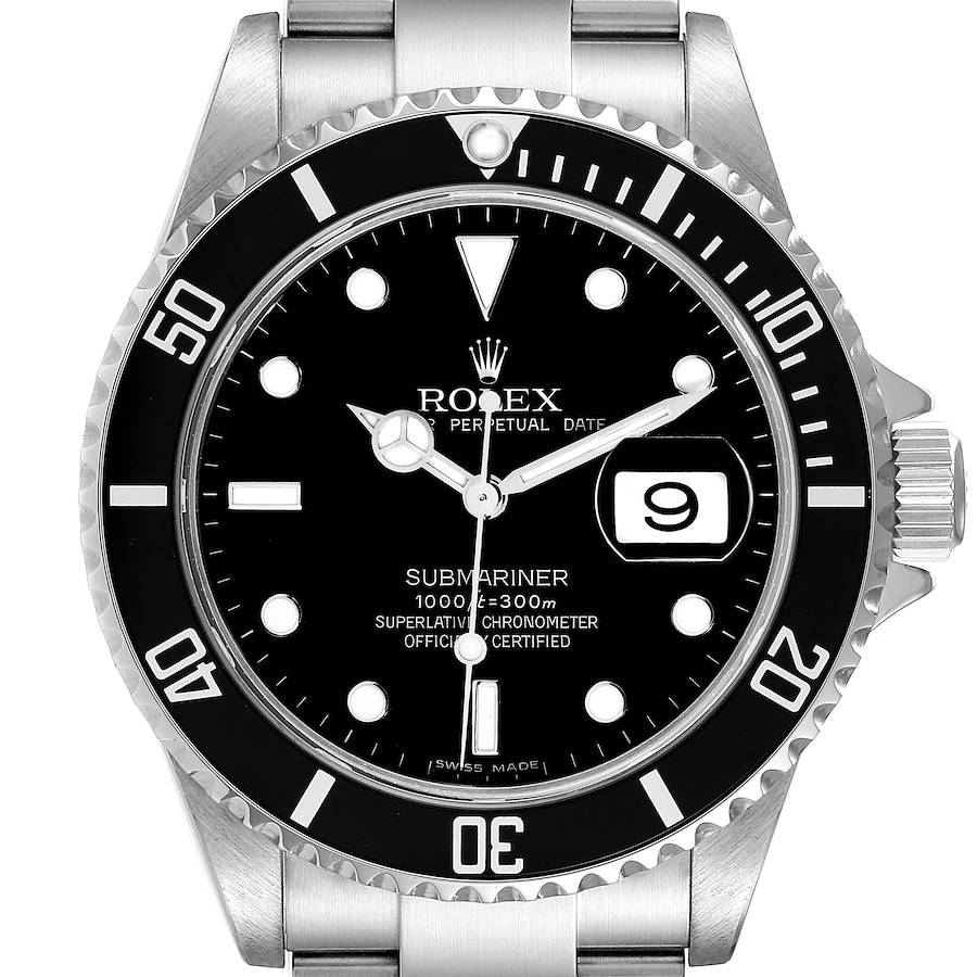 Rolex Submariner Black Dial Steel Mens Watch 16610 SwissWatchExpo