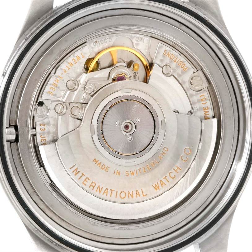 This image shows the movement and inner mechanics of the IWC Pilot IW3253 Men's Stainless Steel Black Dial IW3253 Men's Stainless Steel Black Dial watch from the back angle.