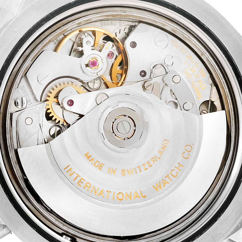 This close-up image shows the inner mechanical movement of the IWC Ingenieur IW372501 Men's Stainless Steel Black Dial IW372501 Men's Stainless Steel Black Dial watch.