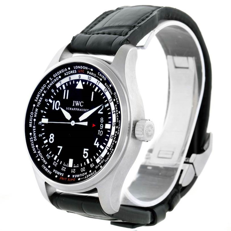 IWC Pilot Worldtimer Black Dial Automatic Mens Watch IWC3262-01 Unworn SwissWatchExpo