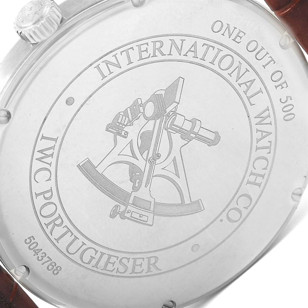 The image shows the case back of the IWC Ingenieur IW570302 Men's Stainless Steel Black Dial IW570302 Men's Stainless Steel Black Dial watch, engraved with the brand name and a sextant illustration.