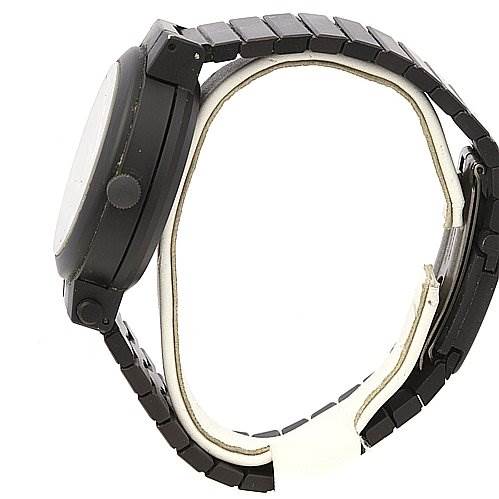 This image shows a side view of the Vintage IWC watch, displaying its watch case, crown, bezel, and a portion of the bracelet.