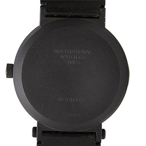 The image shows the back case of a Vintage IWC watch from a rear angle.