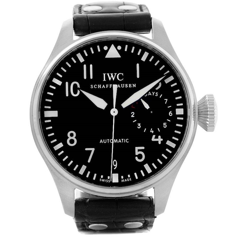 IWC Big Pilot Automatic Stainless Steel Black Dial Mens Watch IW500901 SwissWatchExpo