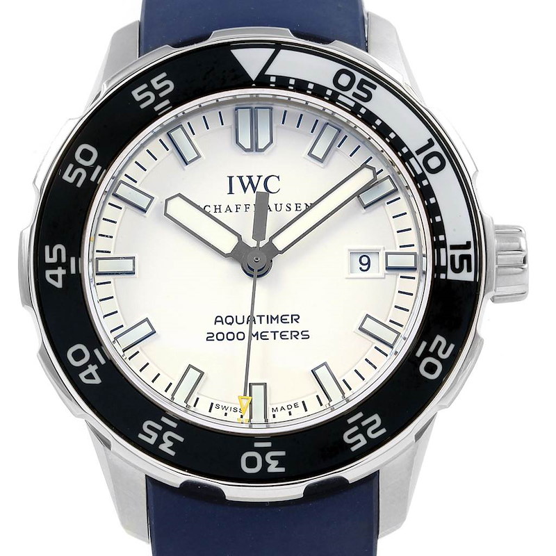 IWC Aquatimer White Dial Rubber Strap Mens Watch IW356805 Box Papers SwissWatchExpo