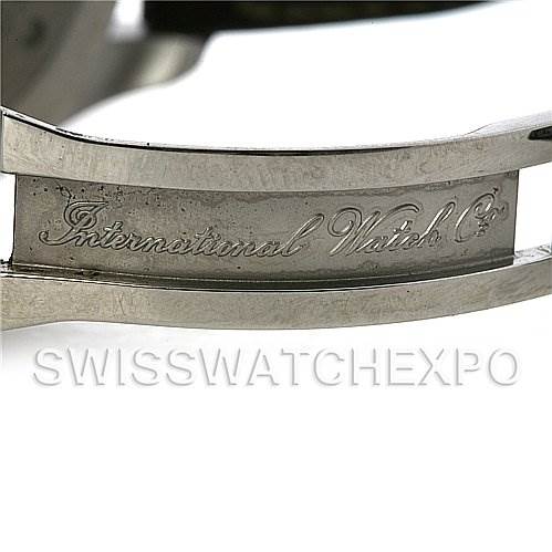 The image shows a close-up of the clasp from the IWC Pilot IW500201 OR 5002-01 Men
s Stainless Steel Black Dial IW500201 OR 5002-01 Men
s Stainless Steel Black Dial model watch, displaying the "International Watch Co." engraving.