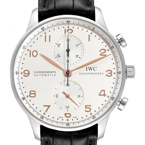 Photo of IWC Portuguese Chronograph Steel Mens Watch IW371401 Box Card