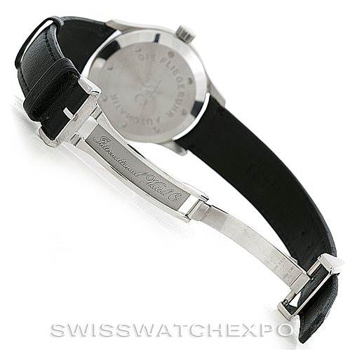 This image shows the back view and strap clasp of the IWC Pilot MARK XII Men's Stainless Steel Black Dial MARK XII Men's Stainless Steel Black Dial model watch.