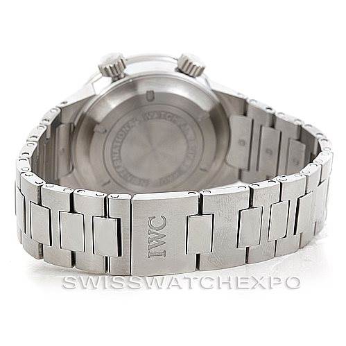 The image shows the back and bracelet of the IWC GST 3537 Men's Stainless Steel Black Dial 3537 Men's Stainless Steel Black Dial model watch from a rear angle.