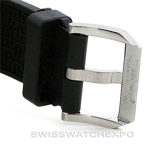 The image shows a close-up of the buckle and part of the strap of an IWC Ingenieur IW323601 Men's Stainless Steel Black Dial IW323601 Men's Stainless Steel Black Dial watch, focusing on the clasp and strap details.