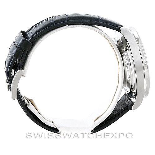 This image shows the side profile of the IWC Portuguese IW371417 Men
s Stainless Steel Silver Dial IW371417 Men
s Stainless Steel Silver Dial model watch, highlighting the strap and case.