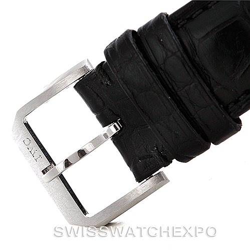 The image shows a close-up of the clasp and strap of an IWC Portuguese IW371445 Men's Stainless Steel Silver Dial IW371445 Men's Stainless Steel Silver Dial model watch.