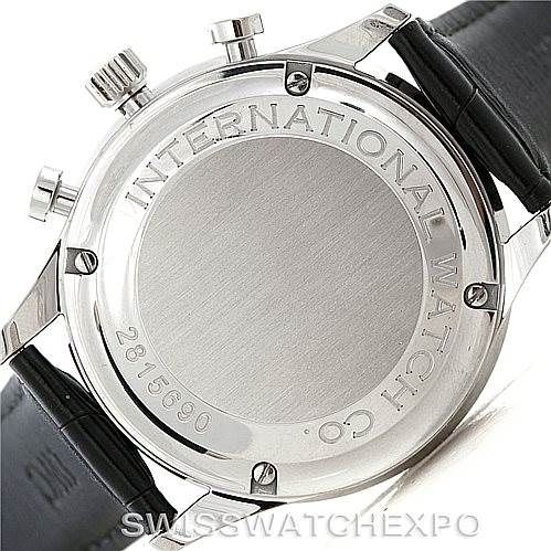 This image shows the back case and strap of an IWC Portuguese IW371445 Men's Stainless Steel Silver Dial IW371445 Men's Stainless Steel Silver Dial watch.
