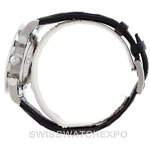 The image shows the side profile of an IWC Portuguese IW371404 Men
s Stainless Steel Black Dial IW371404 Men
s Stainless Steel Black Dial model watch, highlighting the crown, pushers, and strap.