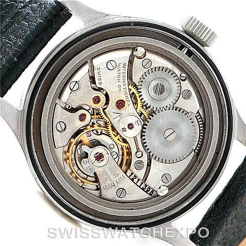 The image shows the inner mechanical movement of an IWC Pilot MARK XI Men
s Stainless Steel Black Dial MARK XI Men
s Stainless Steel Black Dial model watch, viewed from the back.