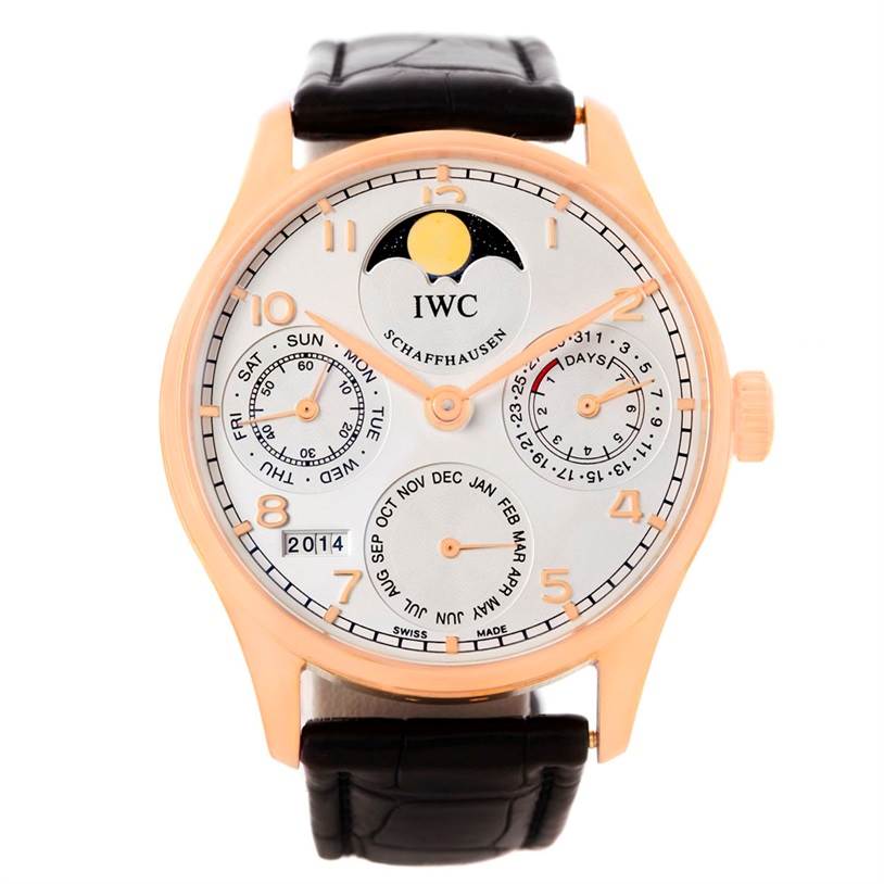 IWC Portuguese Perpetual Calendar Rose Gold Watch IW502213 Box Papers