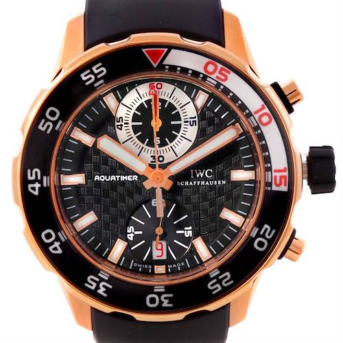 Photo of IWC Aquatimer Chronograph 44mm 18K Rose Gold Watch IW376903 Box papers