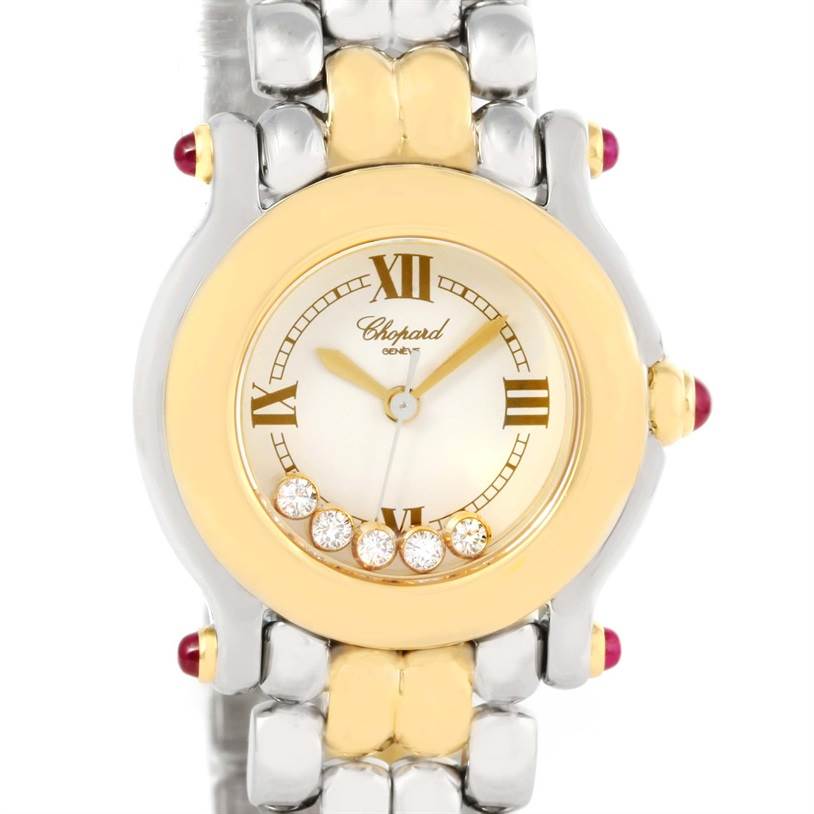 Chopard Happy Sport Steel Yellow Gold Floating Diamonds Watch 27/8278