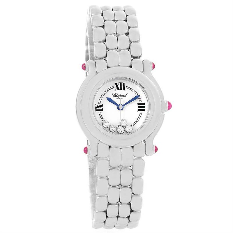 Chopard Happy Sport White Dial 5 Floating Diamonds Watch 27 8250