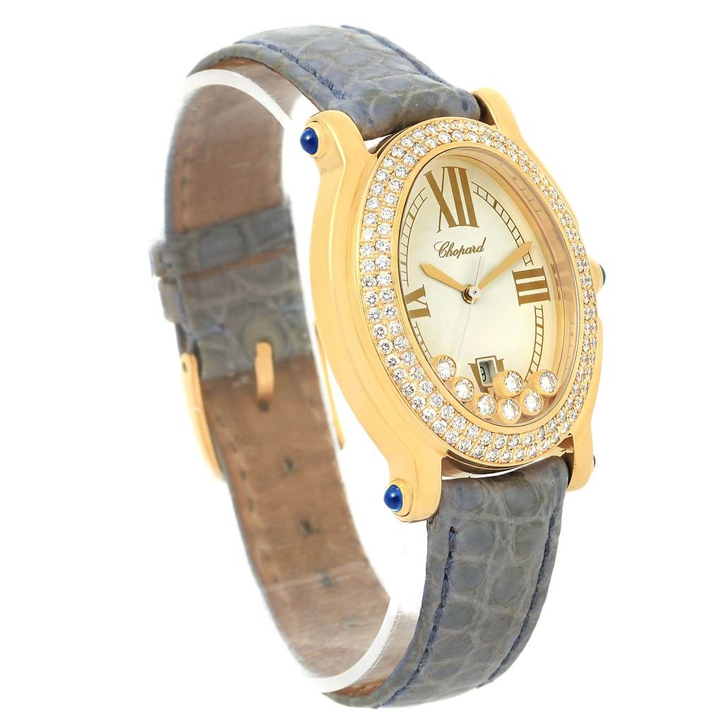 Chopard Happy Diamond Yellow Gold Floating Diamonds Watch 27/7012-23 ...