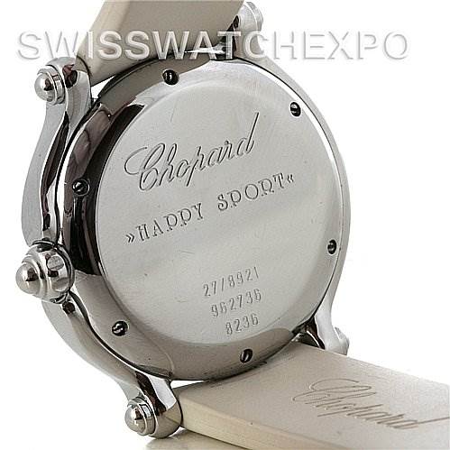 The image shows the back case of the Chopard 278923-3001 Women's Stainless Steel Blue Dial 278923-3001 Women's Stainless Steel Blue Dial Happy Sport Rubber Strap 278923-3001 Watch model.