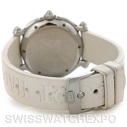 The image shows the back view and clasp of the Chopard 278923-3001 Women's Stainless Steel Blue Dial 278923-3001 Women's Stainless Steel Blue Dial Happy Sport Rubber Strap 278923-3001 Watch.