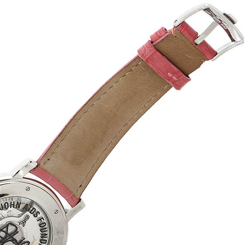 The image shows the back view of a Mille Miglia Chopard watch, focusing on the strap and buckle.