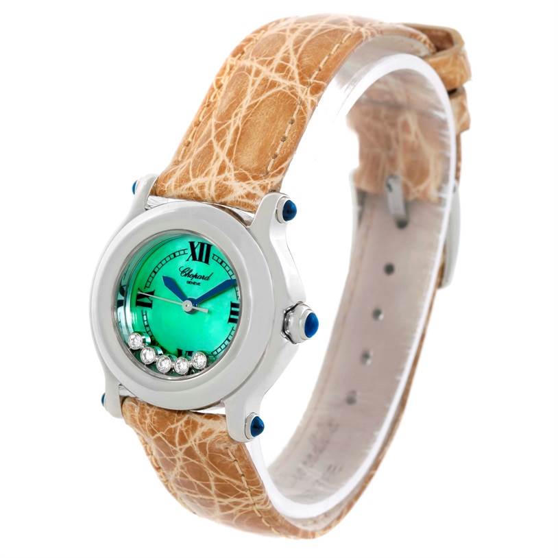 Chopard Happy Sport Green Mother Pearl Dial Diamond Watch ...