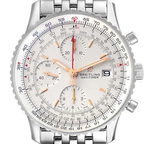 Photo of Breitling Navitimer Heritage Silver Dial Steel Mens Watch A13324 Box Card