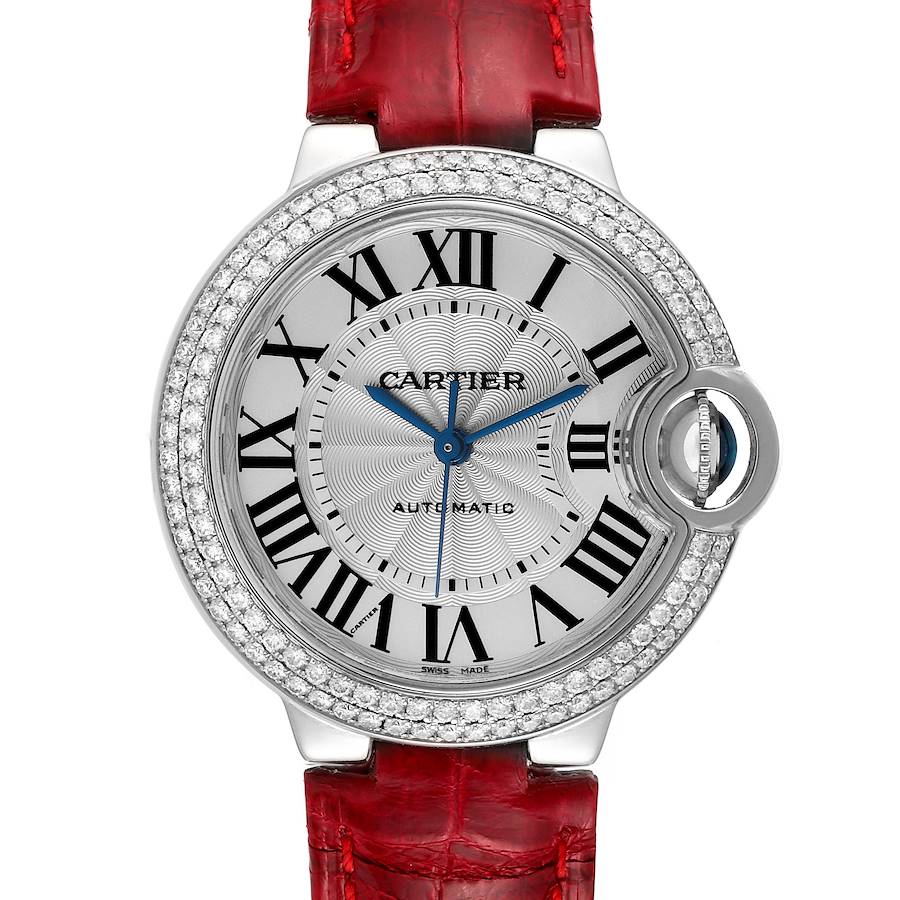 Cartier Ballon Bleu Automatic Diamond Stainless Steel Ladies Watch WE902067 SwissWatchExpo