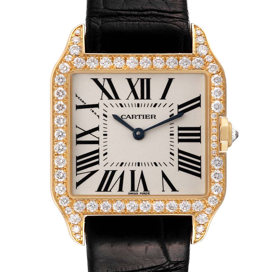 Cartier Santos Dumont 18k Yellow Gold Silver Dial Unisex Watch WH100351 SwissWatchExpo