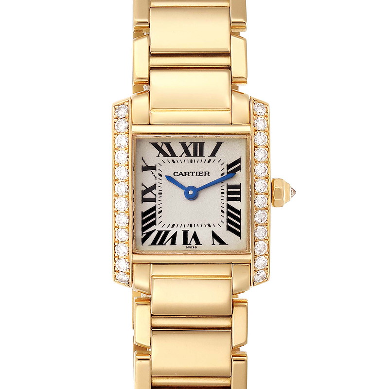 Cartier Tank Francaise 18K Yellow Gold Diamond Ladies Watch WE1001R8 SwissWatchExpo