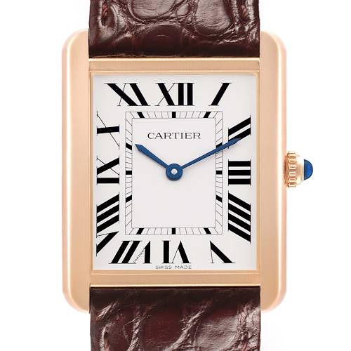 Cartier Tank Solo Large Rose Gold Mens Watch W5200025 Card