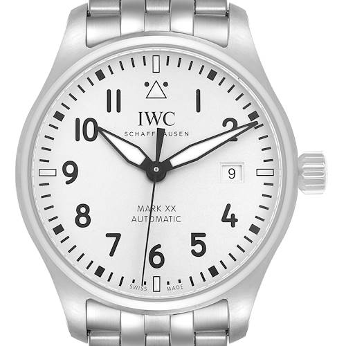 IWC Pilot Mark XX Steel Silver Dial Mens Watch IW328207 Box Card