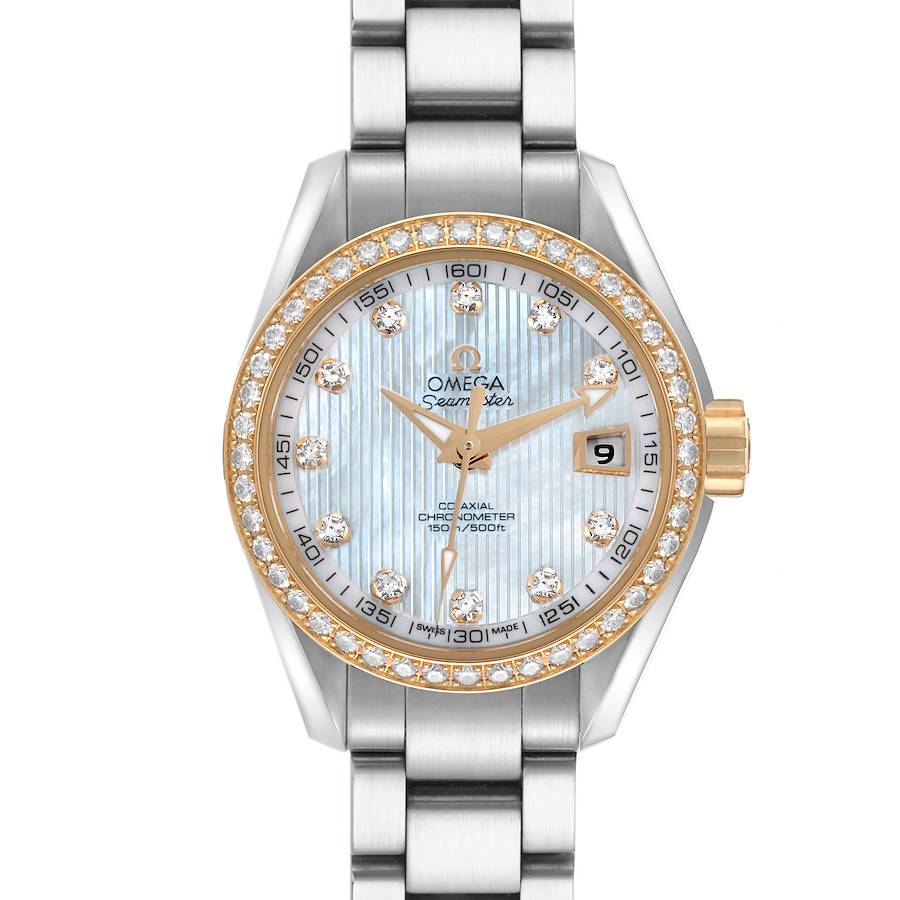 Omega Seamaster Aqua Terra Steel Yellow Gold Diamond Ladies Watch 231.25.30.20.55.004 SwissWatchExpo