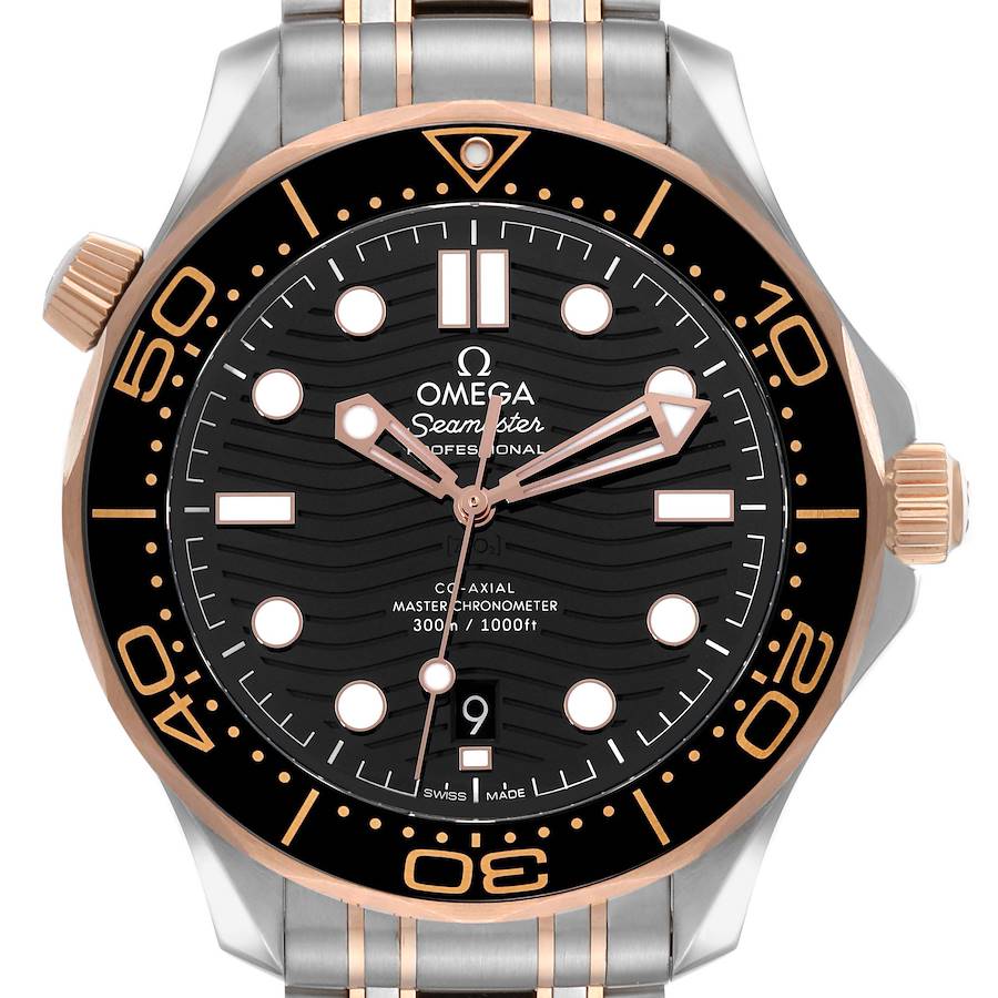 Omega Seamaster Rose Gold Steel Mens Watch 210.20.42.20.01.001 Unworn SwissWatchExpo