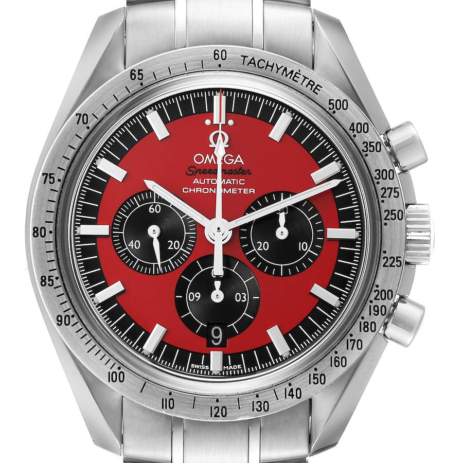 Omega Speedmaster Schumacher Legend Red Limited Edition Steel Mens Watch 3506.61.00 Box Card SwissWatchExpo