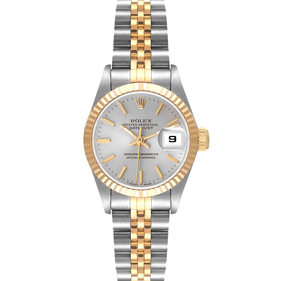Rolex Date Steel Yellow Gold Fluted Bezel Ladies Watch 69173 SwissWatchExpo