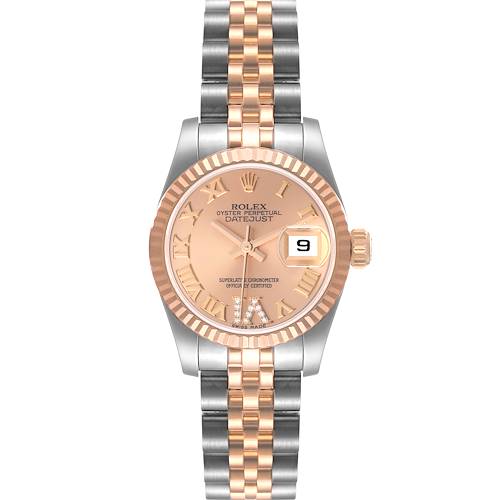 Photo of Rolex Datejust Rose Gold Steel Salmon Diamond Dial Ladies Watch 179171