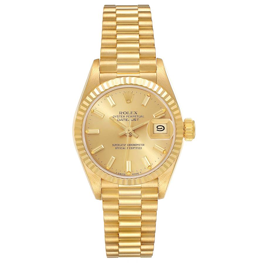 Rolex Datejust President Yellow Gold Champagne Dial Ladies Watch 69178 SwissWatchExpo
