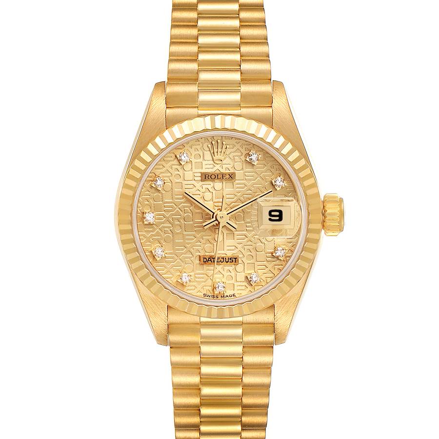 Rolex President Yellow Gold Anniversary Diamond Dial Ladies Watch 69178 SwissWatchExpo