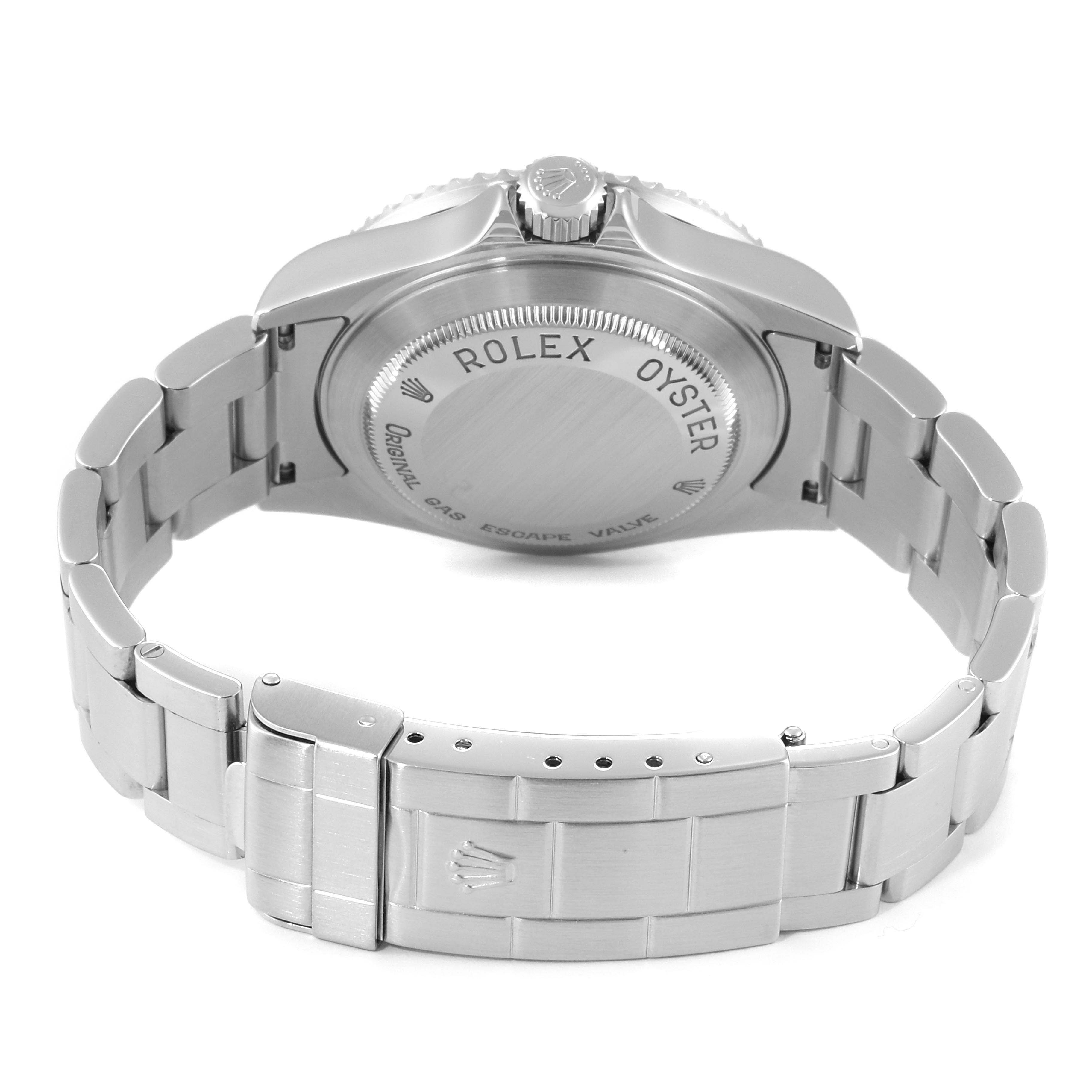 The image shows the back case, bracelet, and clasp of a Rolex Sea-Dweller 16600 Men
s Stainless Steel Black Dial 16600 Men
s Stainless Steel Black Dial watch from a rear angle.