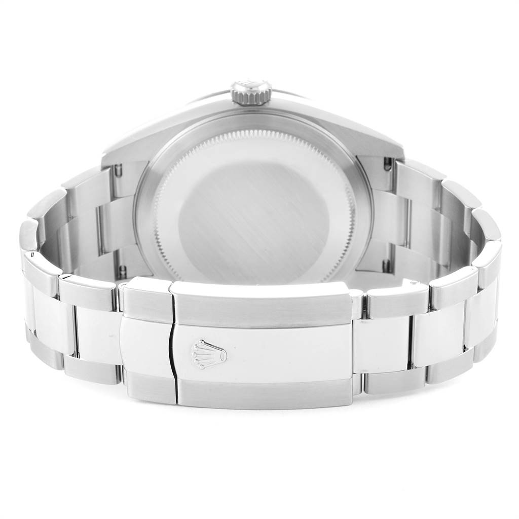 This image shows the back view of the Rolex Sky-Dweller 326934 Men's Stainless Steel Blue Dial 326934 Men's Stainless Steel Blue Dial watch, focusing on the case back and the bracelet clasp.