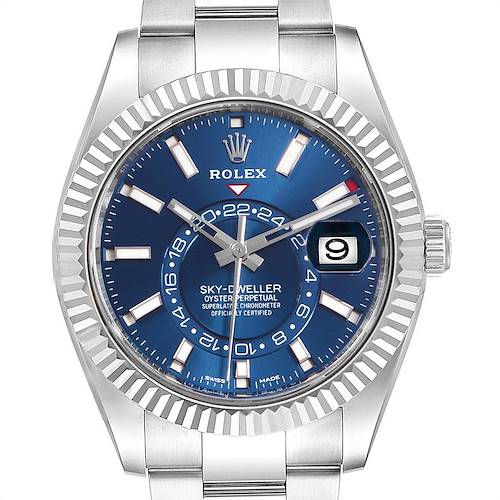 Photo of Rolex Sky Dweller Blue Dial Steel White Gold Mens Watch 326934
