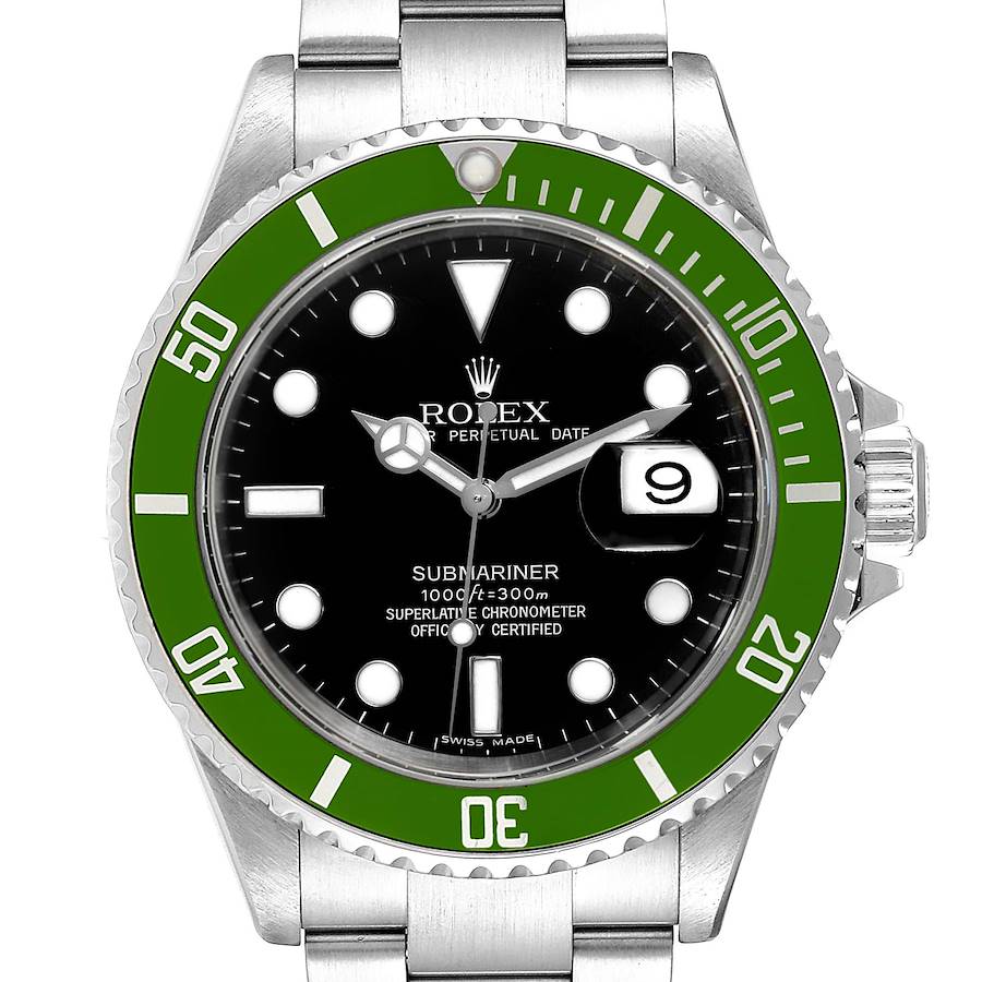 Rolex Submariner 50th Anniversary Green Kermit Watch 16610LV Box Papers SwissWatchExpo