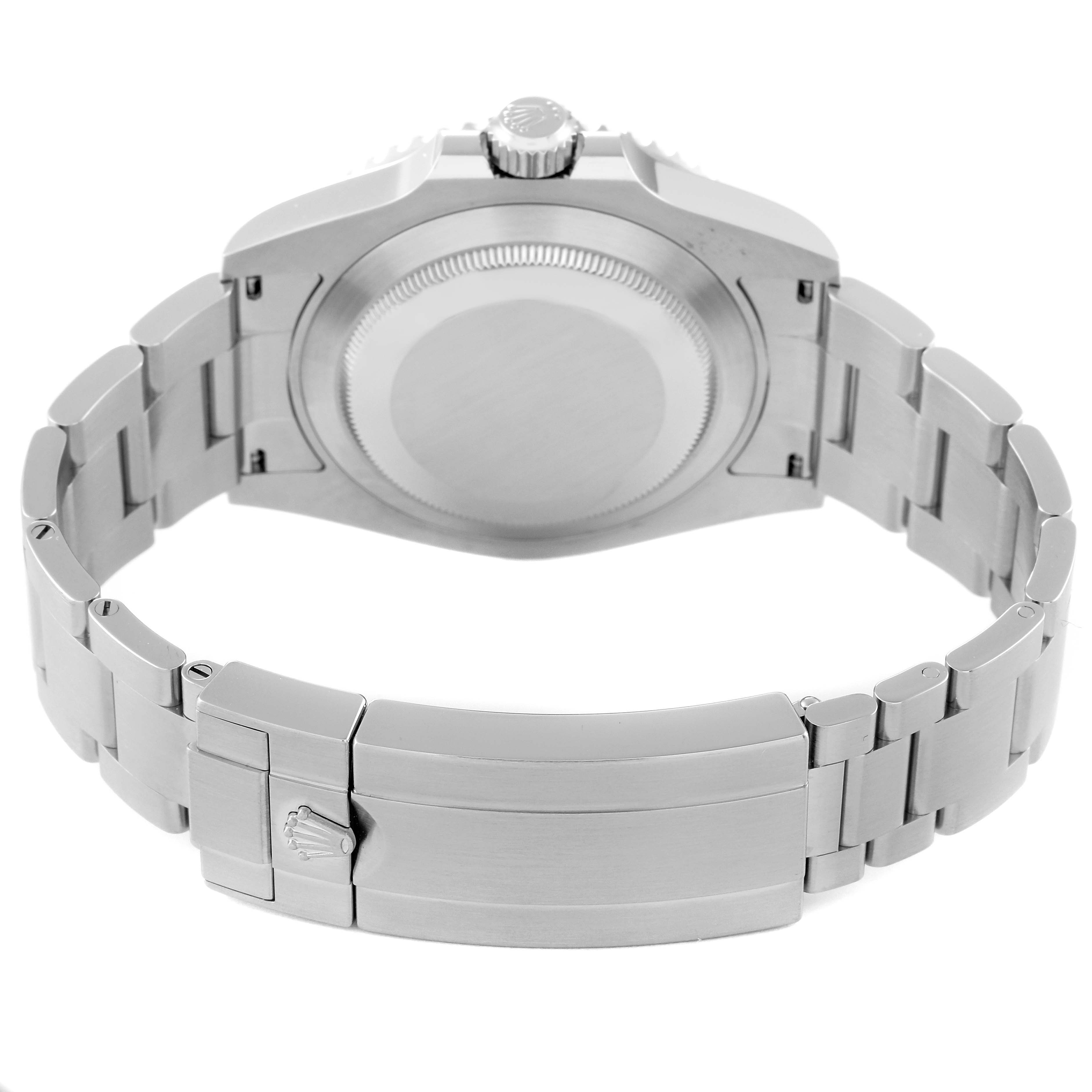 The image shows the back case and bracelet of a Rolex Submariner 126610 Men
s Stainless Steel Black Dial 126610 Men
s Stainless Steel Black Dial watch, viewed from the rear.