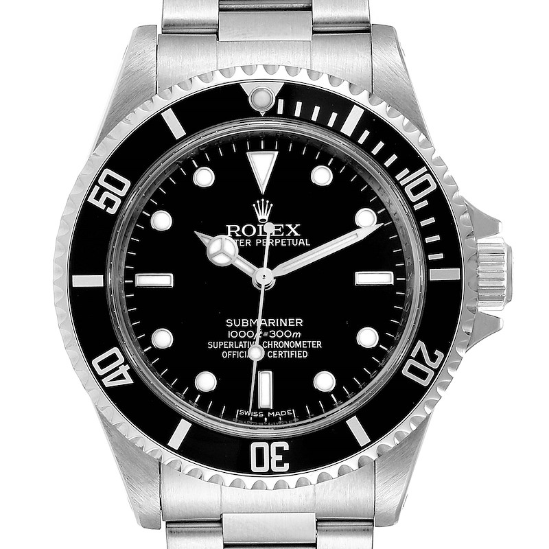 Rolex Submariner Non-Date 4 Liner Steel Mens Watch 14060 Box Card SwissWatchExpo