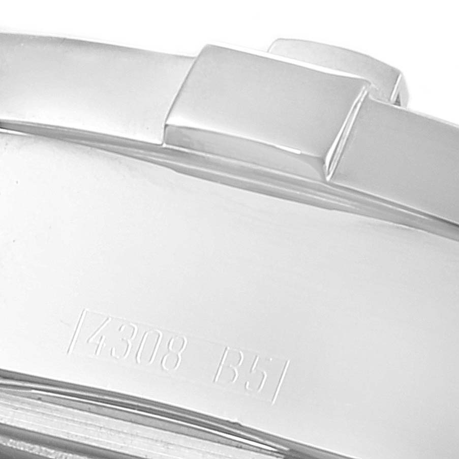 The image shows a close-up of the bezel and serial number of a Breitling Colt A17380 Men's Stainless Steel Black Dial A17380 Men's Stainless Steel Black Dial watch.